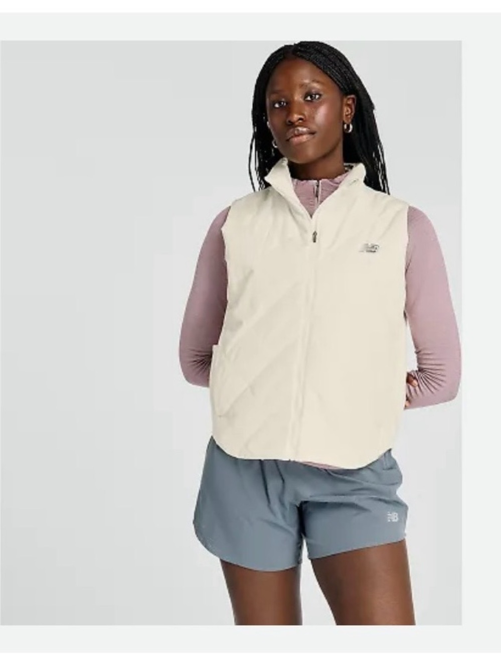 New Balance Cream Quilted Sleeveless Puffer Vest